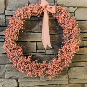 couronne murale gypsophile pink diamètre 40cm